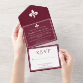 Lilie auf einer Hochzeit All In One Einladung (Abreißen)