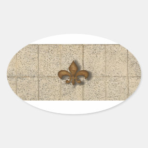 Lilie auf Stein Ovaler Aufkleber