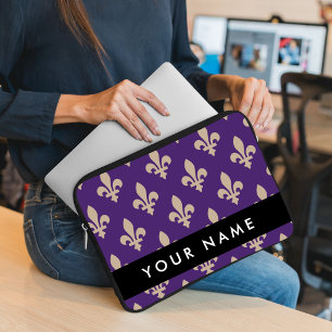 Lilie, Beige auf Lila, Königlich, Ihr Name Laptopschutzhülle