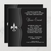 Lilie Black Krawatte Corporate Party Einladung (Vorne/Hinten)