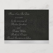 Lilie Black Leather Save the Date Postcard Ankündigungspostkarte (Rückseite)