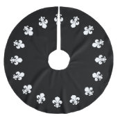 Lilie Black Polyester Weihnachtsbaumdecke (Vorderseite)