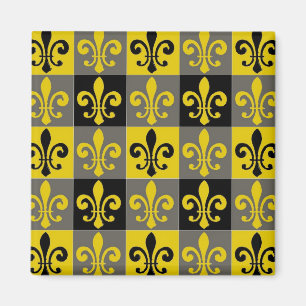 Lilie Black und Gold Tiles Magnet