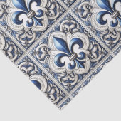 Lilie Blau-Weiß-Muster Seidenpapier (Detail)