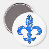 Lilie Blue Bandana Magnet (Vorderseite/Rückseite)