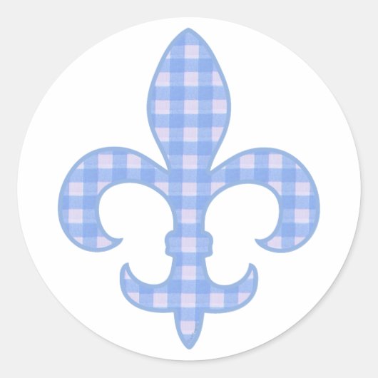 Lilie Blue Gingham Aufkleber (Vorderseite)