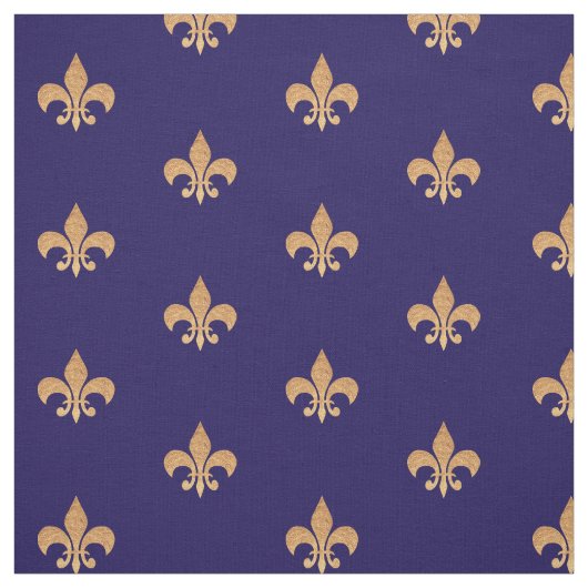 Lilie Blue Gold . Vintages Muster Stoff (Muster)