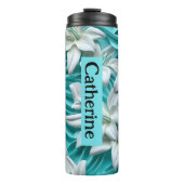 Lilie Blume 3D nahtlose Muster Thermal Tumbler Thermosbecher (Vorderseite)