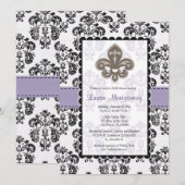 Lilie Bridal Shower Einladungen Lila Gold (Vorne/Hinten)