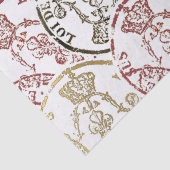 Lilie Briefmarke Französische Kronkönigliche Dekou Seidenpapier (Detail)