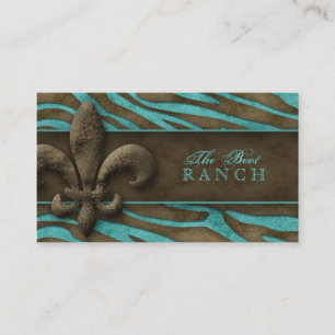 Lilie Business Card Brown Blue Zebra Visitenkarte