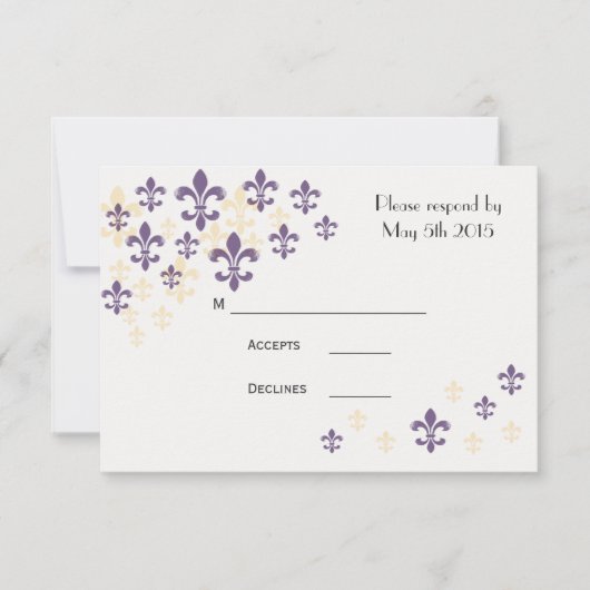 Lilie Cascade RSVP Cards Karte (Vorderseite)