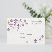 Lilie Cascade RSVP Cards Karte (Stehend Vorderseite)