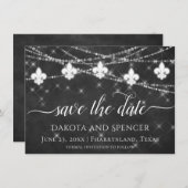 Lilie Charcoal Lights | Minimalistische Hochzeit Save The Date (Vorne/Hinten)
