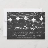 Lilie Charcoal Lights | Minimalistische Hochzeit Save The Date (Vorderseite)