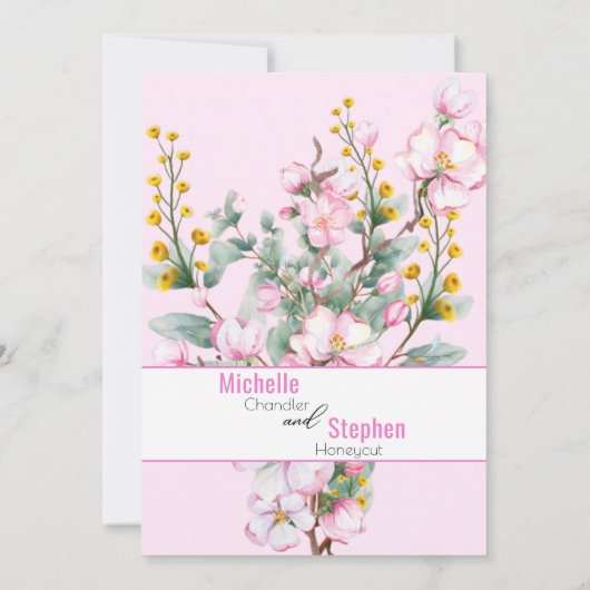 Lilie / Cherry Blossom Wedite Einladung (Rückseite)