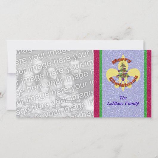 Lilie Christmas Tree Foto Card Feiertagskarte (Vorderseite)