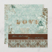 Lilie Damask - Einladungen für moderne Hochzeiten (Vorne/Hinten)