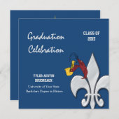 Lilie Dark Blue Crawfish Abschluss Einladung (Vorne/Hinten)