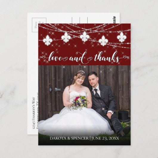 Lilie Dark Red Lights | Danke Foto Postkarte (Vorne/Hinten)