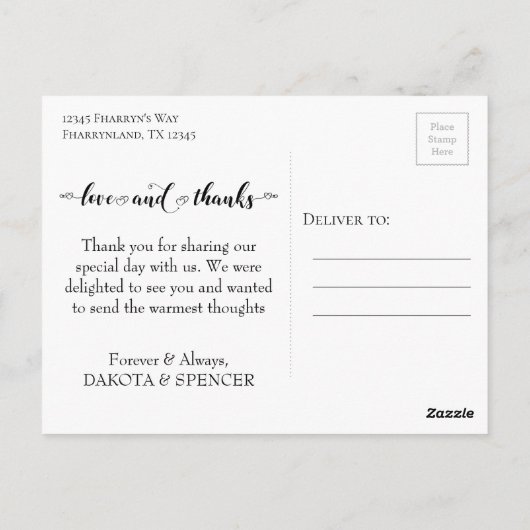 Lilie Dark Red Lights | Danke Foto Postkarte (Rückseite)