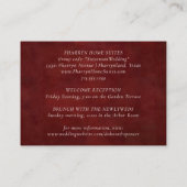 Lilie Dark Red Lights | Elegante Guest Info Begleitkarte (Rückseite)