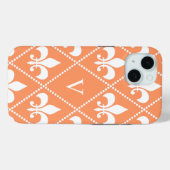 Lilie der Lachse mit Monogramm Case-Mate iPhone Hülle (Rückseite (Horizontal))