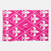 Lilie der Rose mit Monogramm Geschirrtuch (Horizontal)