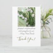 Lilie der Tal-Blumen im Watercolor Dankeskarte (Stehend Vorderseite)