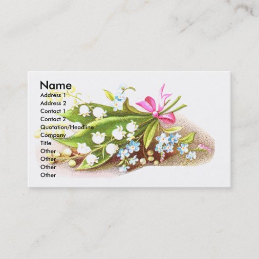Lilie der Tal-viktorianischen Einklebebuch-Karte Visitenkarte (Vorderseite)