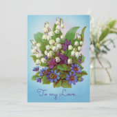 Lilie des Tales Cards Viktorianisch Valentines. Dankeskarte (Stehend Vorderseite)