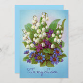 Lilie des Tales Cards Viktorianisch Valentines. Dankeskarte (Vorne/Hinten)