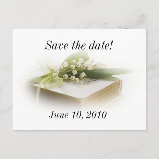 Lilie des Tales mit bibeliger Postkarte (Vorderseite)