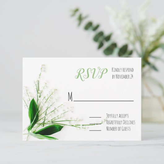 Lilie des Tales Wedding RSVP (Stehend Vorderseite)
