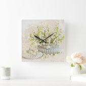 Lilie des Tals Quadratische Wanduhr (Zuhause)