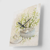 Lilie des Tals Quadratische Wanduhr (Winkel)