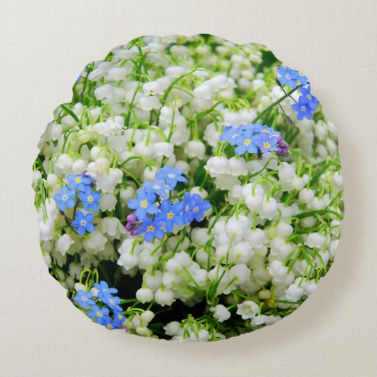 Lilie des Tals Rundes Kissen (Vorderseite)