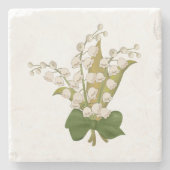 Lilie des Tals Steinuntersetzer (Vorderseite)