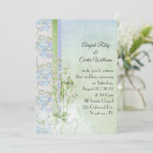 Lilie des Tals und Schmetterling mit Perlen Einladung (Stehend Vorderseite)