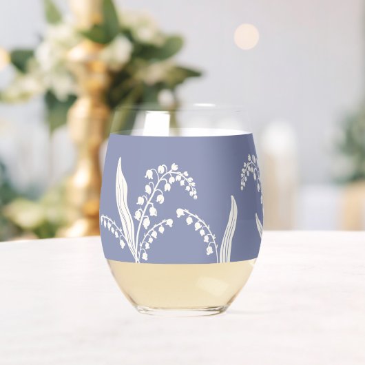 Lilie des Valley Floral Individuelle Name stemless Weinglas Ohne Stiel (Insitu (Hochzeit))