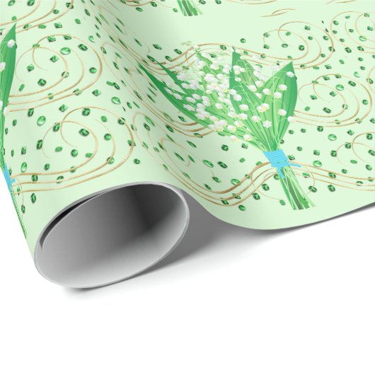 Lilie des Valley Wrapping Paper Geschenkpapier (Rolleneckpunkt)