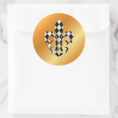 Lilie, DIY-Hintergrund+Text Runder Aufkleber (Tasche)