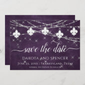 Lilie Eggplant Lila Lights | Dunkle Hochzeit Save The Date (Vorne/Hinten)