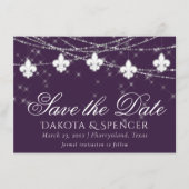 Lilie Eggplant Lila Lights | Moody Plum Save The Date (Vorderseite)