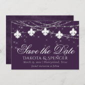 Lilie Eggplant Lila Lights | Moody Plum Save The Date (Vorne/Hinten)