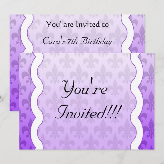 Lilie Einladung - Lila (Vorne/Hinten)