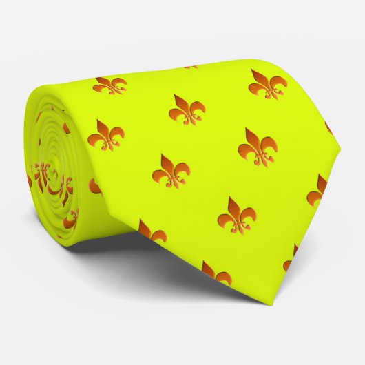 Lilie/electric green Krawatte (Gerollt)