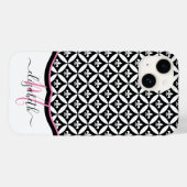 Lilie Eternity Pattern Monogram - Black Case-Mate iPhone Hülle (Rückseite (Horizontal))