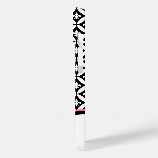 Lilie Eternity Pattern Monogram - Black Case-Mate iPhone Hülle (Rückseite / Links)