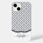 Lilie Eternity Pattern Monogram - Grau Case-Mate iPhone Hülle (Rückseite)